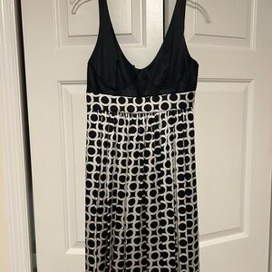 Arden B Black and Cream Geometric Midi Dress